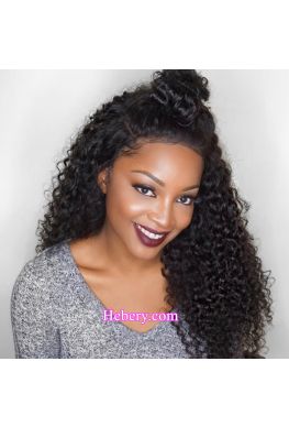 Brazilian Virgin Spiral Curl Bleached Knots Full lace wig--hb263