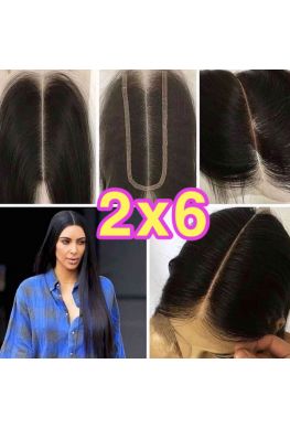 2x6 inches lace closure Brazilian Virgin human hair lace closure--hc26