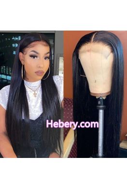 Natural straight 4x4 Lace closure wig Indian virgin human hair--hb454