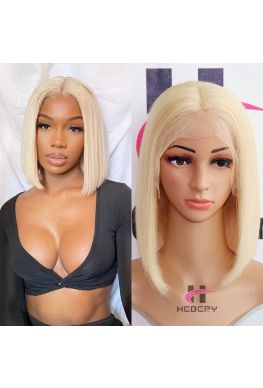 613 color silky straight bob lace front wig brazilian virgin human hair--hb913