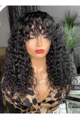 Pre plucked soft curly 360 wig Brazilian virgin bleached knots--hb686