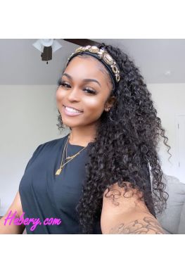 Headband wig beyonce curls hair Brazilian virgin human hair Affordable wigs--hbw04