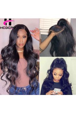 Brazilian virgin Body Wave bleached knots Lace front wig--hb907