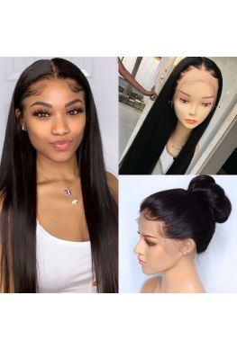 Brazilian virgin natural color silky straight silk top full lace wig--hb101