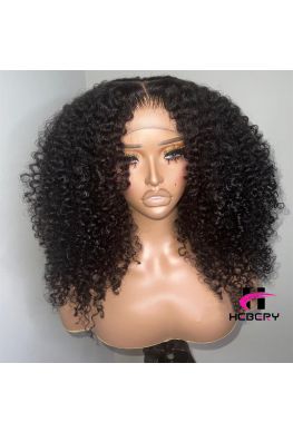 Burmese Kinky Curly HD Lace wig 100% Virgin human hair Pre plucked Hairline--hd699