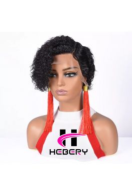 Pixie Curls Glueless Lace front Wig Brazilian virgin human hair--hb227