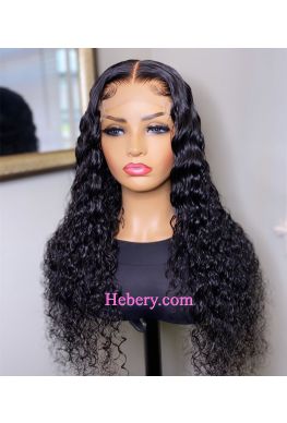 5x5 HD Lace Closure Curly wig undetectable skin melt Brazilian virgin human hair Pre plucked--hd553