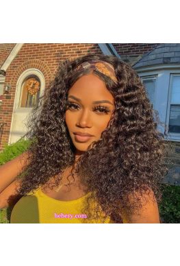 Headband wig Brazilian curly virgin human hair Affordable wigs--hbw05