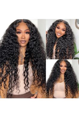 deep wave Wear Go Wig Pre Cut Lace Pre plucked 13*6 5*5 HD Lace Wig Brazilian virgin human hair--WG578