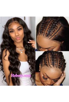 Fake scalp Pre-made Lace Front Wig Brazilian virgin human hair bleached knots--hf001