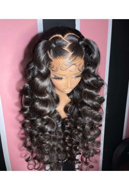 Full and Lush Waves Skin Melt 13*6 HD Lace Front Wig Brazilian Virgin Human Hair Pre plucked--HD227