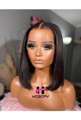 Skin Melt 13*4 HD Lace Front Bob Wig Brazilian Virgin Human Hair Pre plucked --HD679