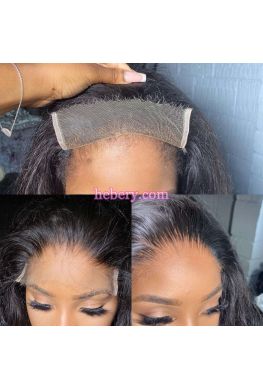 HD Lace Closure 10A grade Brazilian virgin human hair Pre-plucked bleached knots--hd345