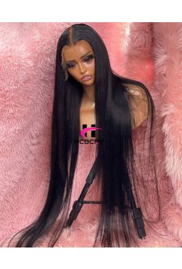 Stock Silky Straight 13*6 HD Lace Front Wig Brazilian virgin Pre plucked hairline--hd888