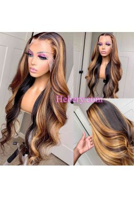 Stock Highlights Loose wave HD Lace Front Wig Pre plucked--hd257