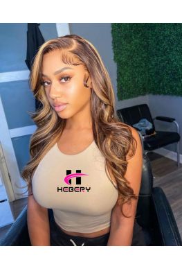 Stock Highlights Loose Wave 13*6 Lace Front Wig Pre plucked--hb869