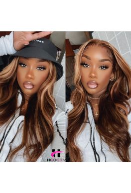 Stock Highlights Loose Wave 13*6 Lace Front Wig Pre plucked--hb869
