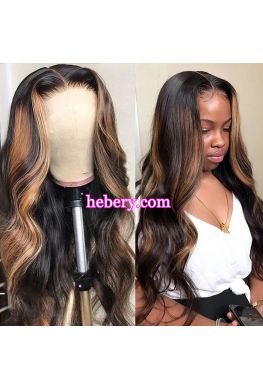 Honey Blonde Highlights Wig 5x5 HD Lace Closure wig Pre plucked hairline--hd512