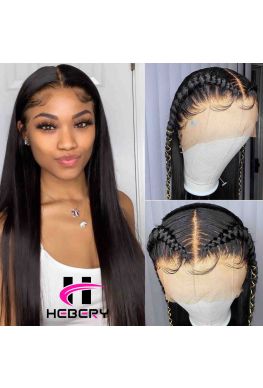 Indian remy natural straight bleached knots full lace wig--hb272