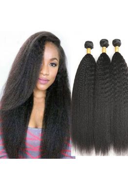 Brazilian Virgin kinky straight Hair Weave 3 Bundles--hw04