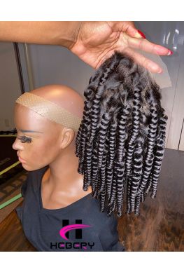 Kinky Curly glueless full lace wig brazilian virgin human hair--hb120