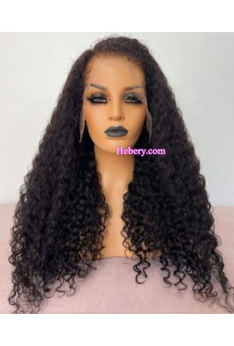 Afro kinky hairline Brazilian Virgin Curly 13*6 HD Lace Front Wig--hd992