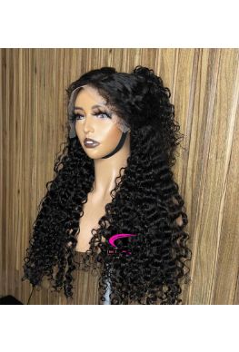 Afro kinky hairline Brazilian Virgin Curly 13*6 HD Lace Front Wig--hd992