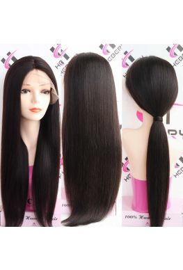 Light yaki full lace wig Chinese virgin human hair bleached knots--hb812