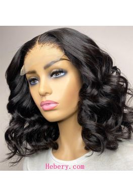 5x5 HD Lace Closure Wig Loose Wave Bob undetectable skin melt Brazilian virgin human hair Pre plucked--hd556