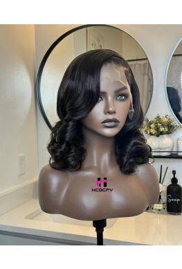 Magestic wave bob 360 wig Pre-plucked unprocessed Brazilian virgin bleached knots--hb020