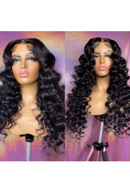 5x5 HD Lace Closure wig Natural Wave undetectable skin melt Brazilian virgin human hair Pre plucked--hd515