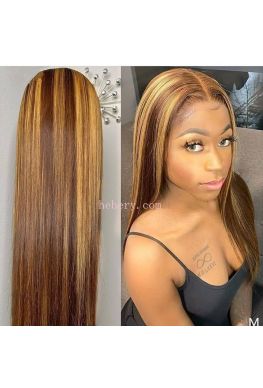 Ombre brown straight hair pre-plucked 360 wig Brazilian virgin human hair--hb388