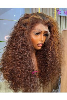 Piano deep 360 Wig Brazilian Virgin Human Hair Pre-plucked hairline--hb269