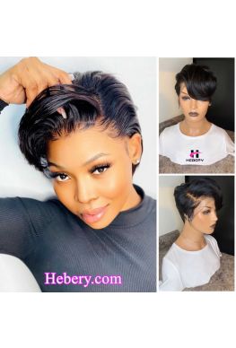 Stock Pixie Bob 13x6 Lace Frontal Wig Brazilian Virgin Human Hair--hb777