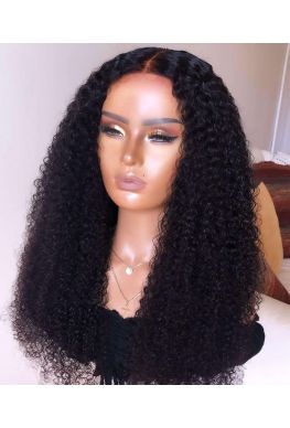 Tight deep curl 360 wig unprocessed Brazilian virgin hair bleached knots baby hair--hb521