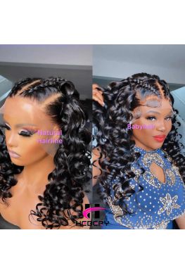 Skin Melt 13*6 HD Lace Front Wig Tight Wave Brazilian Virgin Human Hair Pre plucked--HD478