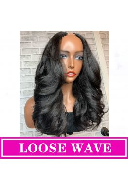Affordable U part Wig Loose Wave Virgin Human Hair Beginner Friendly--HU553