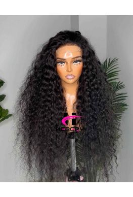 5x5 HD Lace Closure wig Water Wave undetectable skin melt Brazilian virgin human hair Pre plucked--hd575