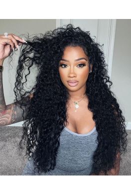 Wear Go Wig Pre-plucked Pre Cut Lace 13*6, 5*5 HD Lace Wig Water Wave Brazilian virgin human hair--WG119