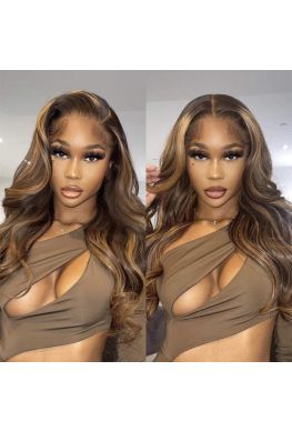 Wear Go Wig Pre Cut Lace 13*6 5*5 HD Lace Wig Highlights Loose Wave Brazilian virgin human hair Pre plucked--WG271