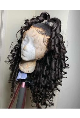 Brazilian virgin curly Full lace wig 100% human hair--hb768