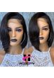 Short Asymmetrical Bob 5x5 HD Lace Closure Wig Brazilian virgin human hair Pre plucked--hd577